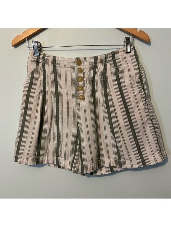 Anthropologie Pants - Anthropologie Striped Button Up Shorts Size 0